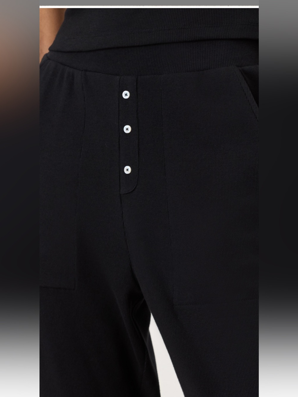 Pact Black Women's Jersey Ribbed Jogger Pants - Picture 4 of 11